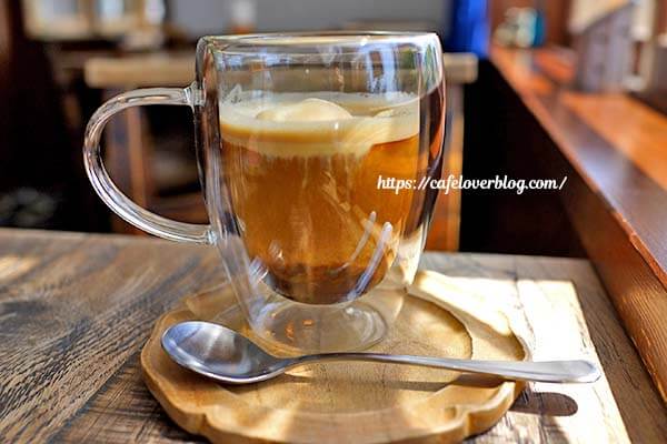 福島市にある伏見珈琲店のつぶあんコーヒー