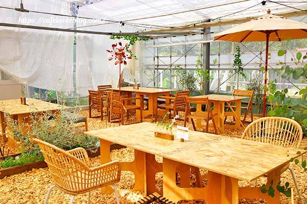 東京都板橋区にあるおいしい野菜塾のカフェcha.yaの店内