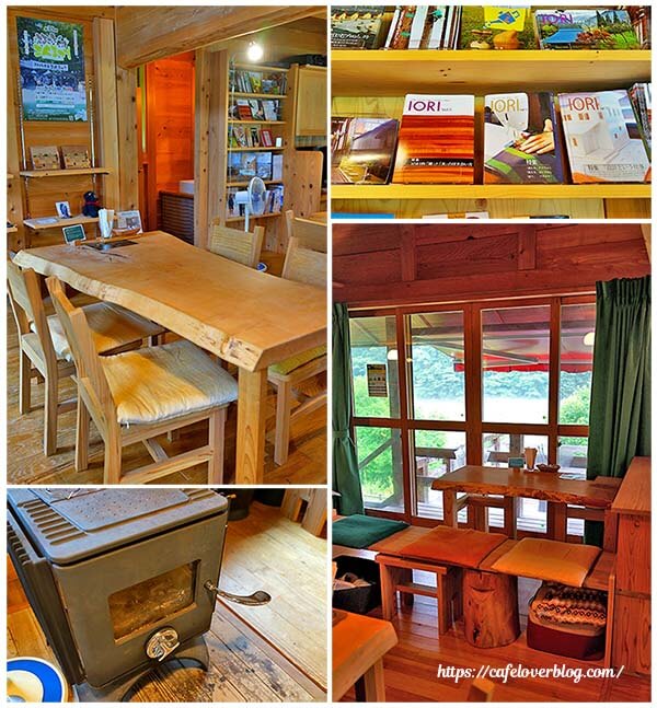 福島県三島町のつるのIORIカフェの店内