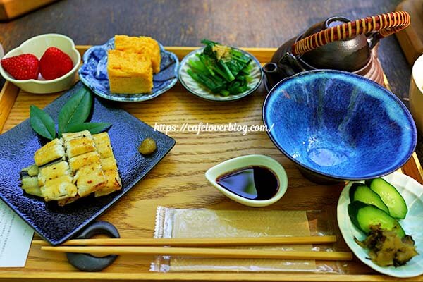 宇都宮アルプスの森 京屋茶舗のひつまぶし極上茶漬け釜飯御膳のモーニング